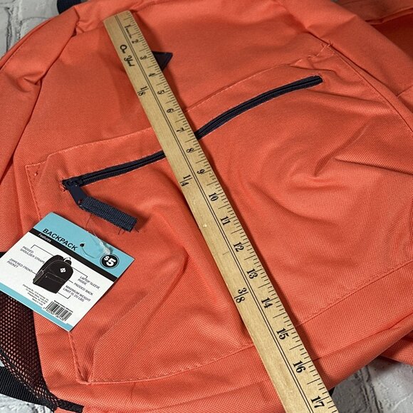 Metropack Basic Backpack Lot Of 2 Orange 16” Mesh Pocket Padded Straps New - Picture 7 of 14